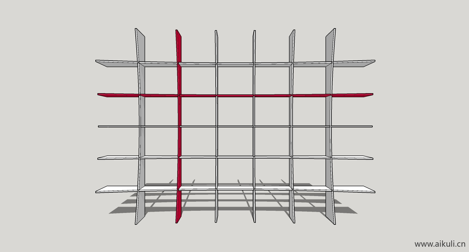 su模型墙柜 书架 异形书柜bookcasebh su素材