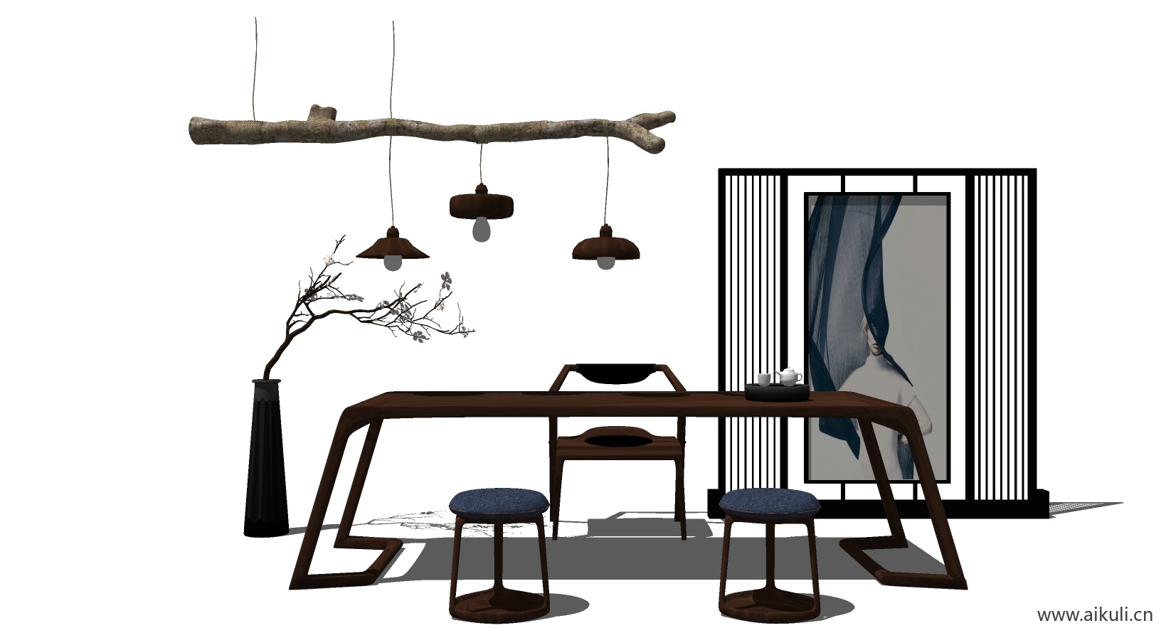 新中式桌椅组合茶室桌椅9