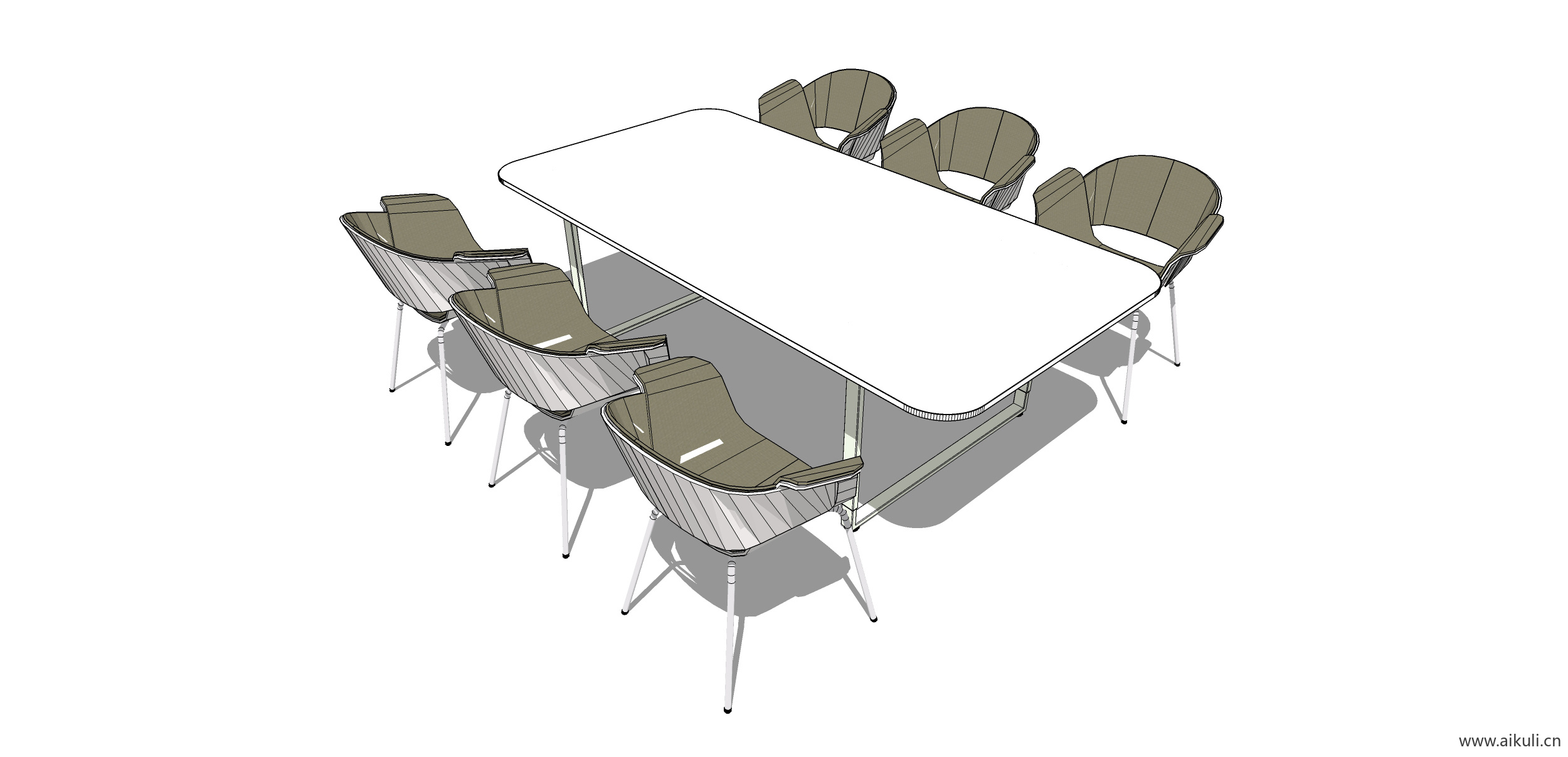 现代工装会议桌椅 实木桌椅N-SU模型