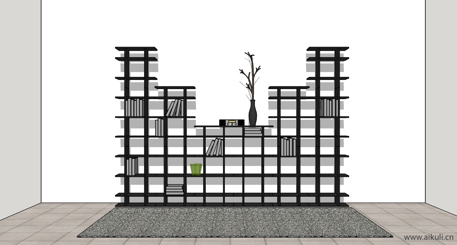 su模型墙柜 书架 异形书柜bookcasey su素材