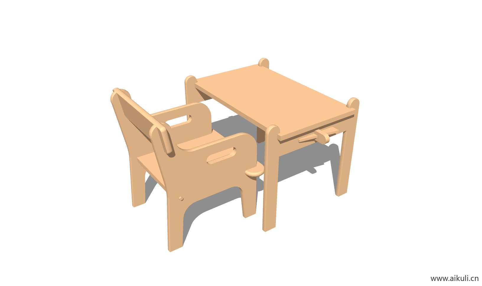 现代儿童卡通桌椅 幼儿园桌椅设施BQ-SU模型