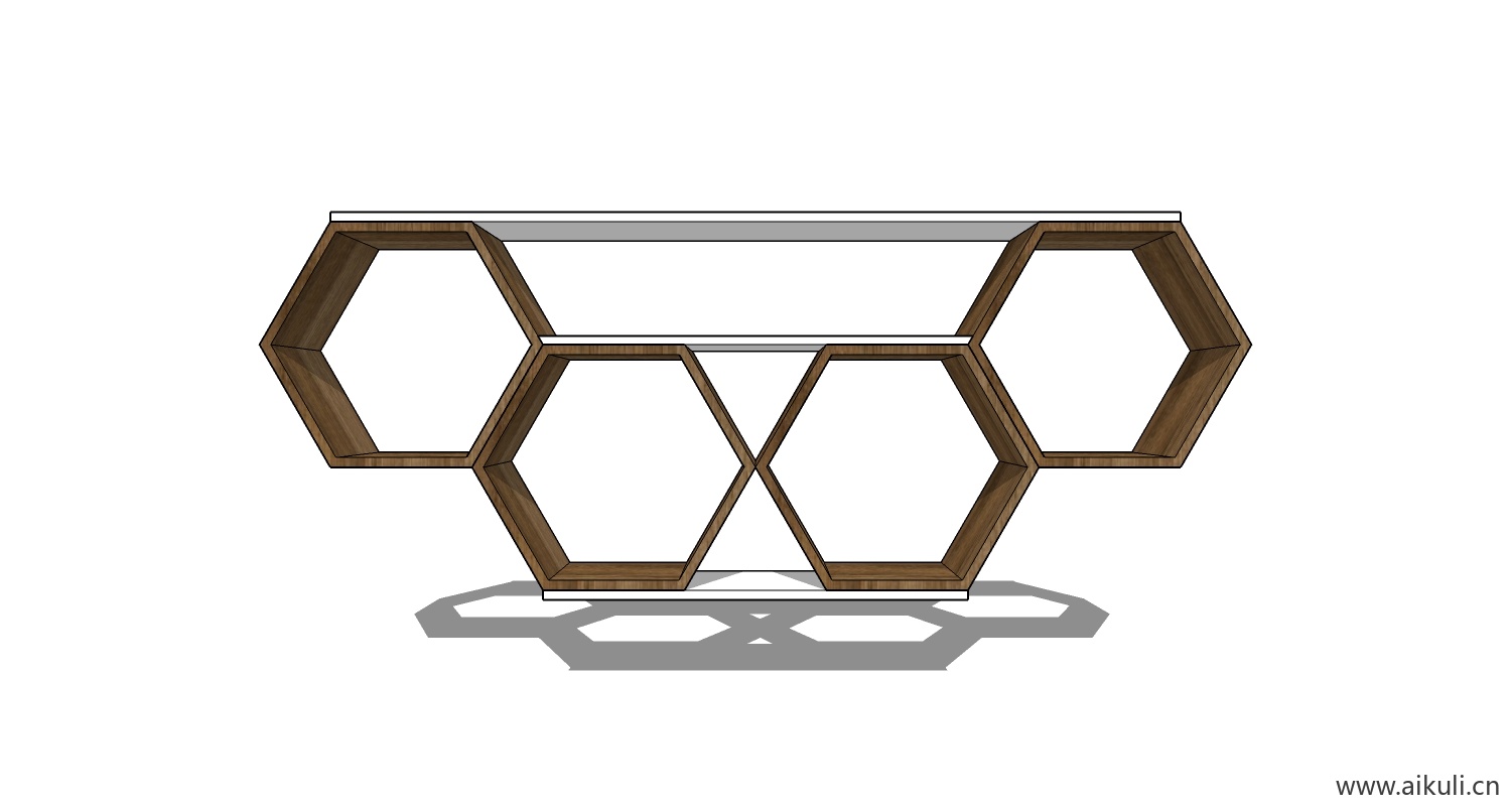 墙柜 书架 异形书柜BookshelfCA SU素材