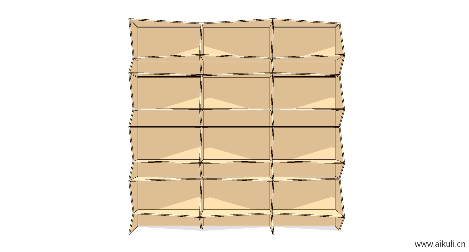 现代墙柜 书架 异形书柜bookcasebh su模型