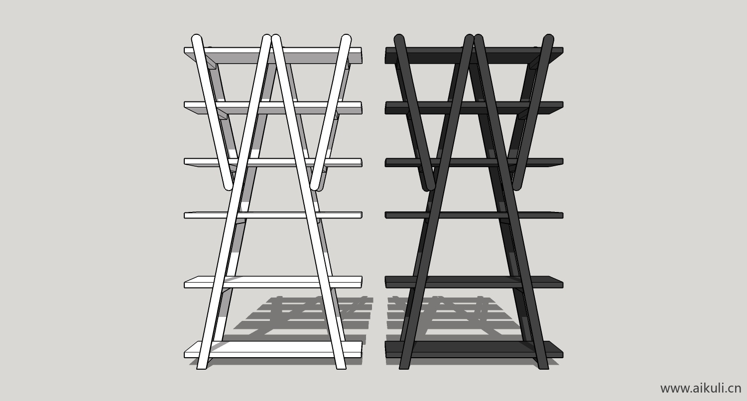 su模型墙柜 书架 异形书柜bookcasebn su素材