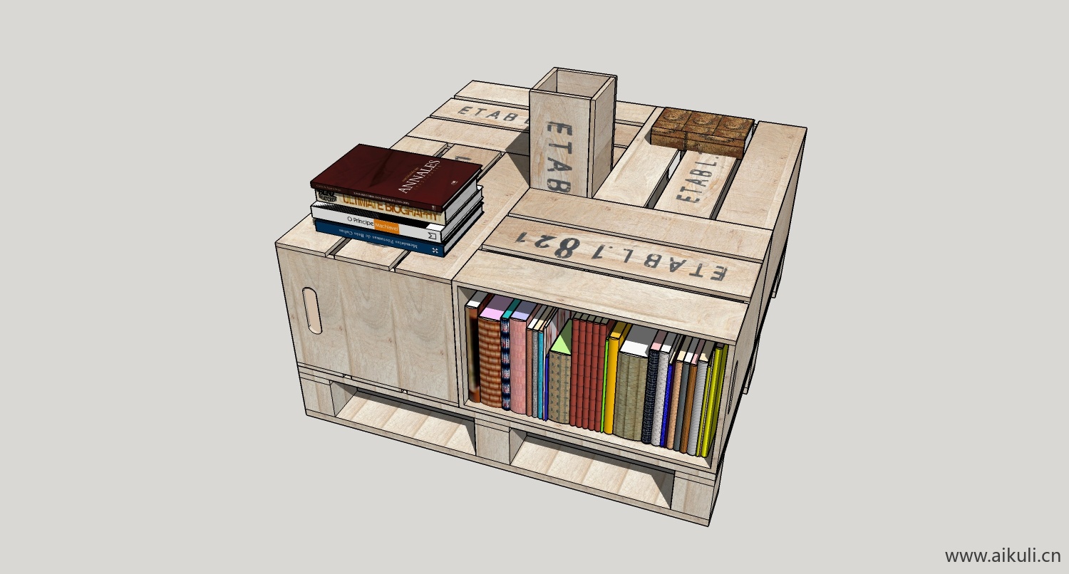 su模型墙柜 书架 异形书柜bookcasece su素材