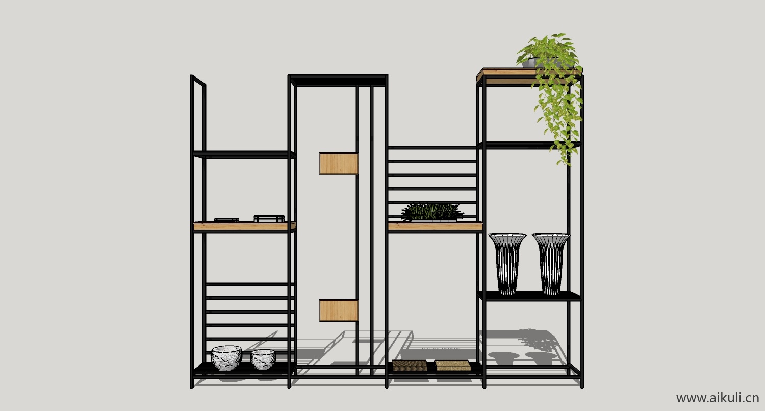 su模型墙柜 书架 异形书柜bookcasecb su素材