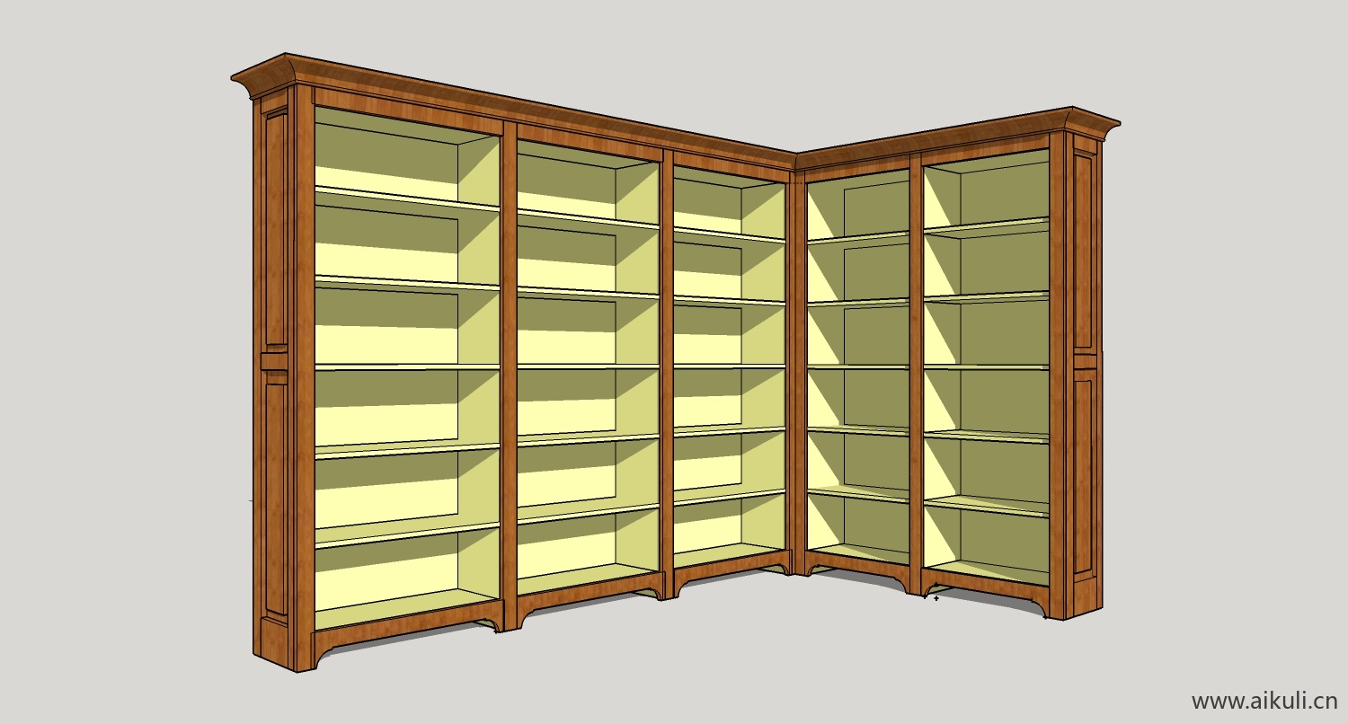 现代墙柜 书架 异形书柜bookcasecd su模型