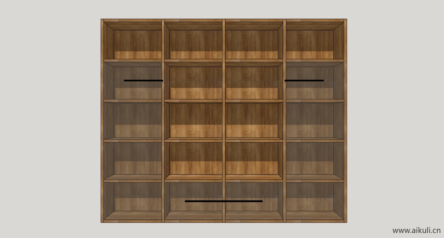 墙柜 书架 异形书柜BookshelfCT SU素材