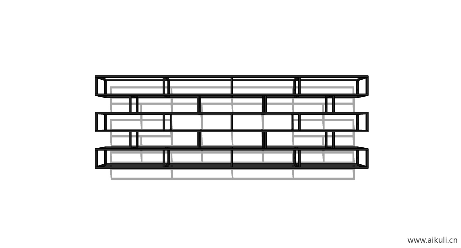 墙柜 书架 异形书柜BookshelfQ SU素材