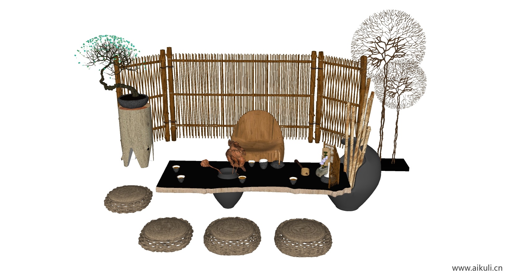 新中式园艺小品 景观小品 装饰小品I-SU模型