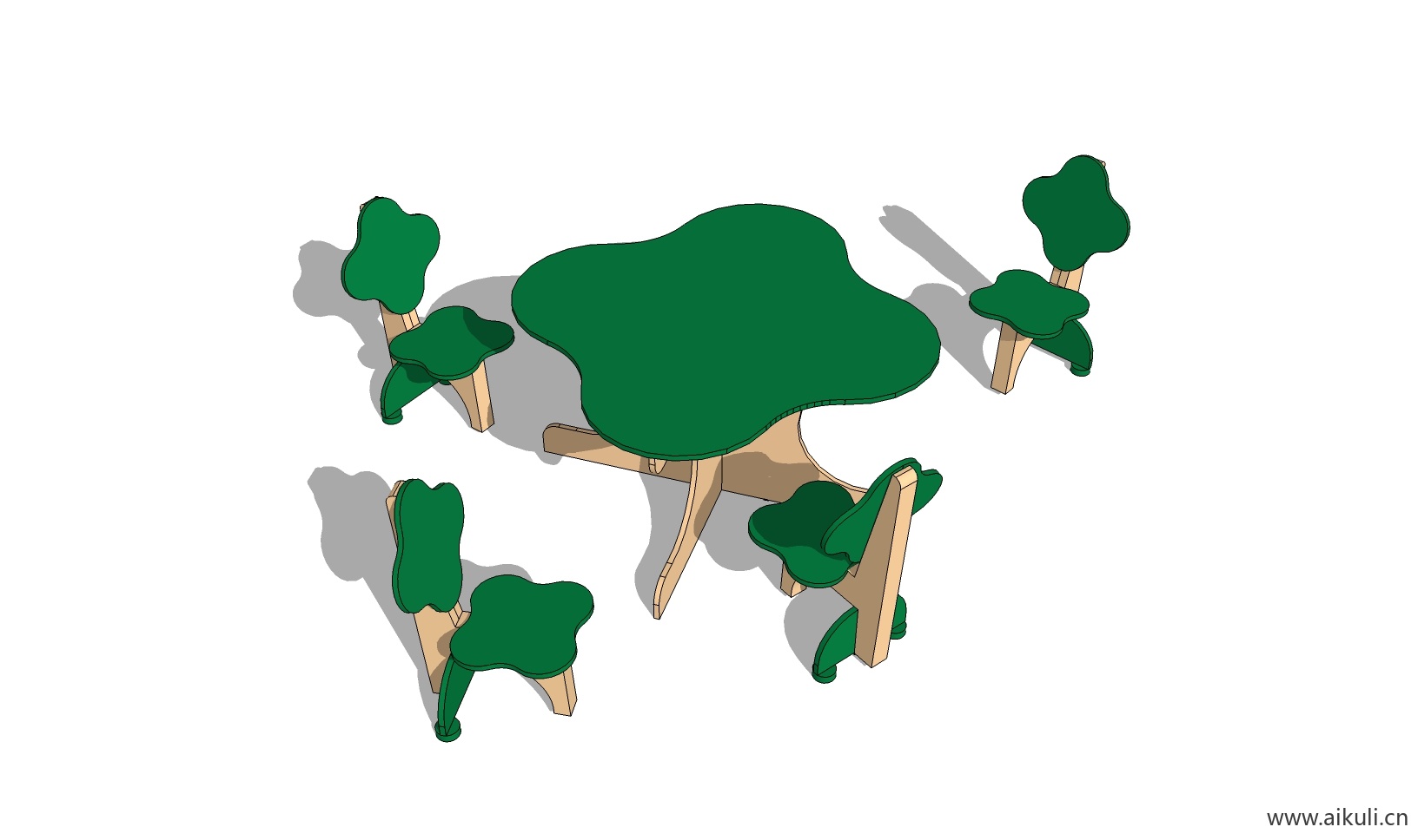 儿童桌椅 幼儿园桌椅设施H-SU模型