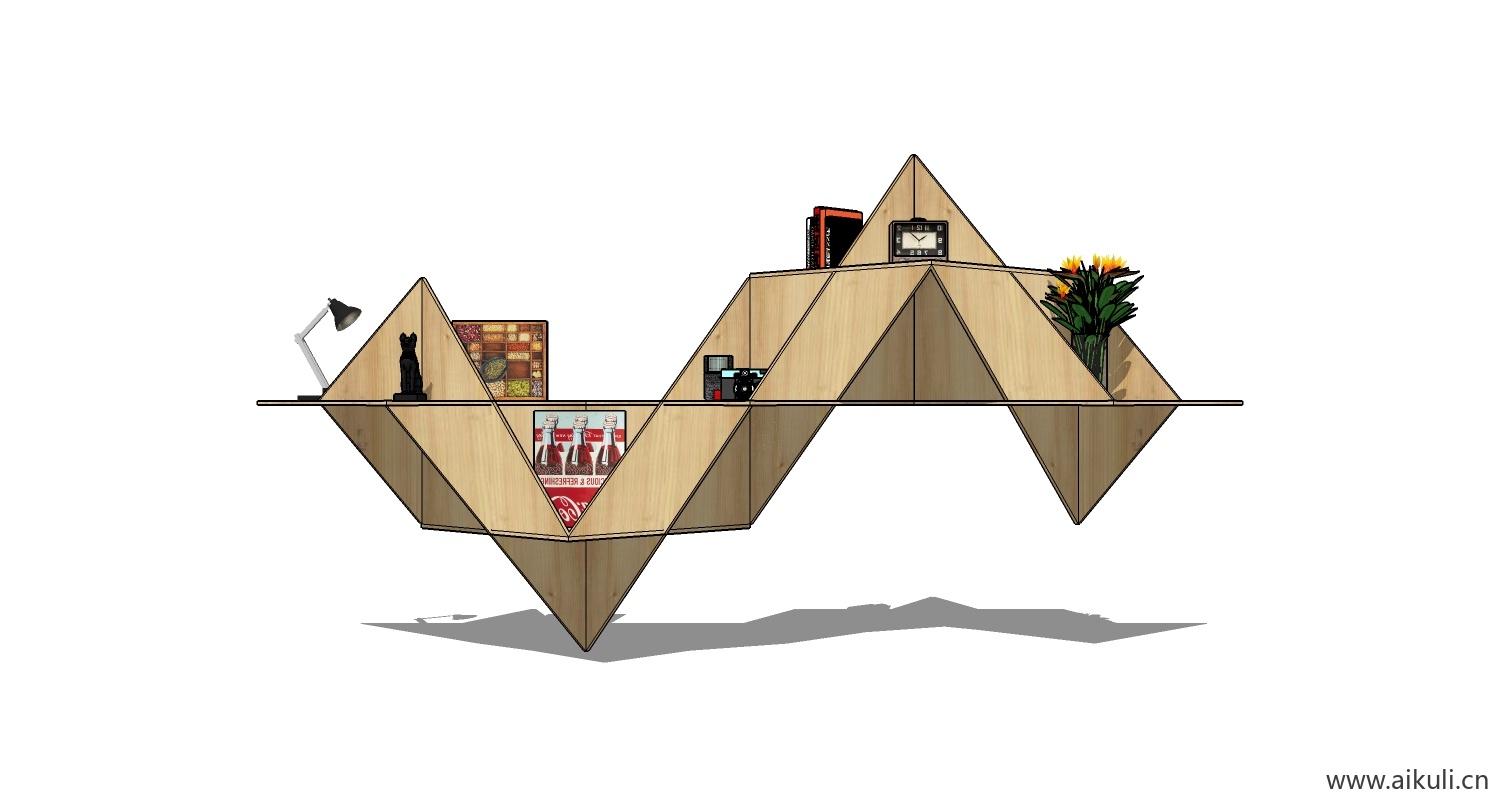 墙柜 书架 异形书柜BookshelfBX SU素材