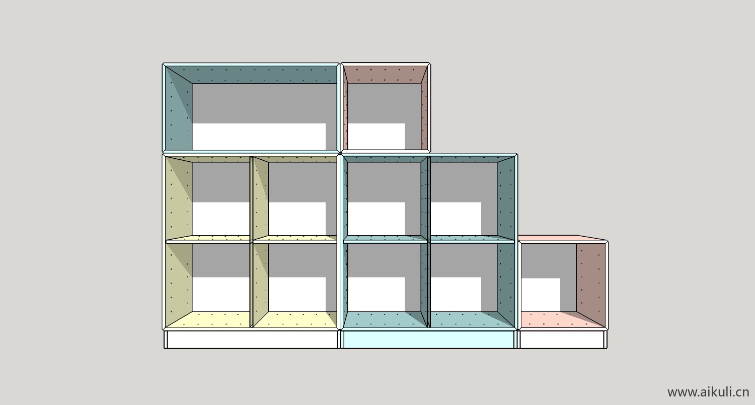 su模型墙柜 书架 异形书柜bookcaset su素材