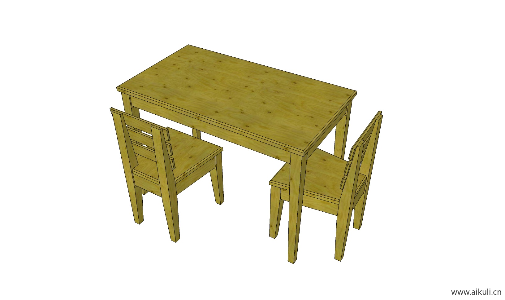 儿童桌椅 幼儿园桌椅设施W-SU模型