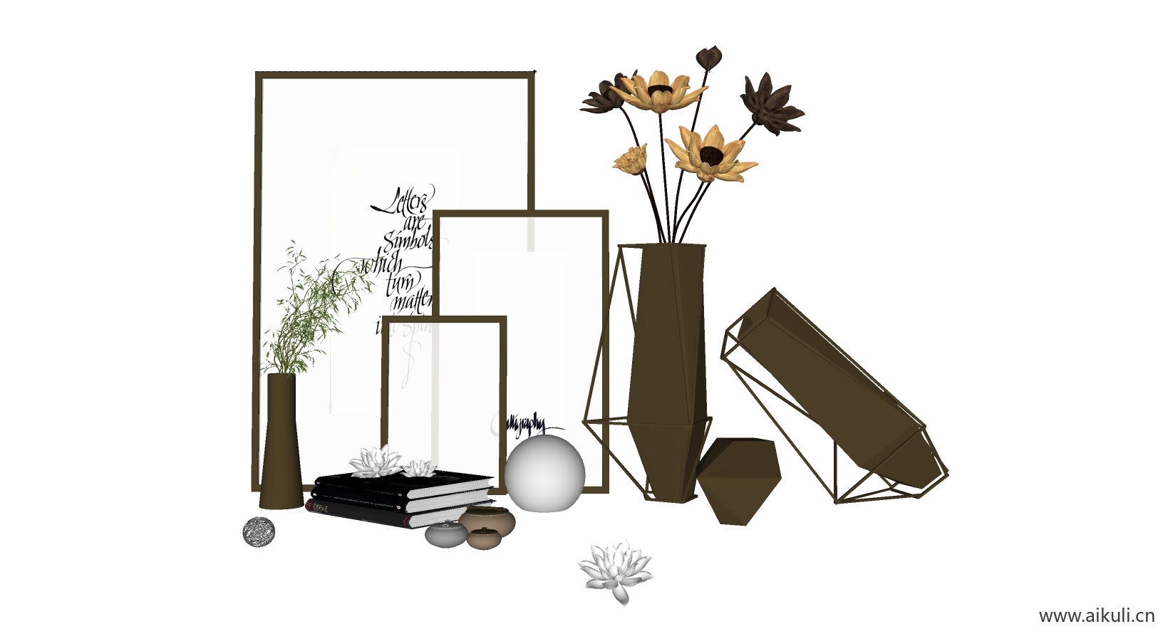 新中式饰品 室内摆件装饰元素I-SU模型