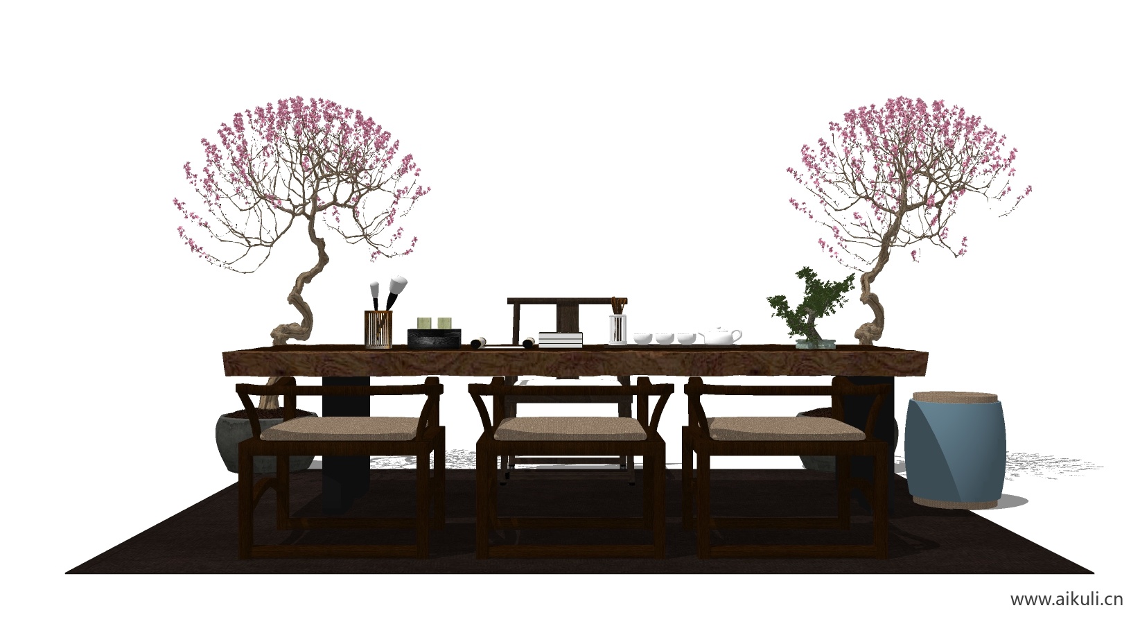 新中式桌椅组合茶室桌椅8