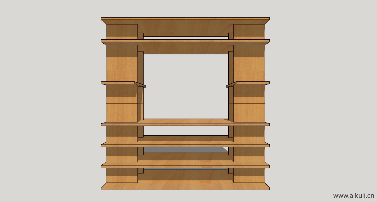 su模型墙柜 书架 异形书柜bookcaseu su素材