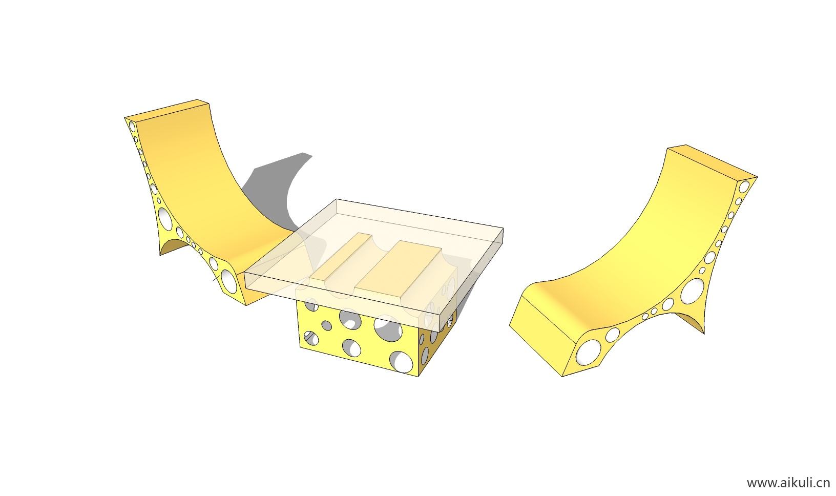 现代儿童卡通桌椅 幼儿园桌椅设施BV-SU模型