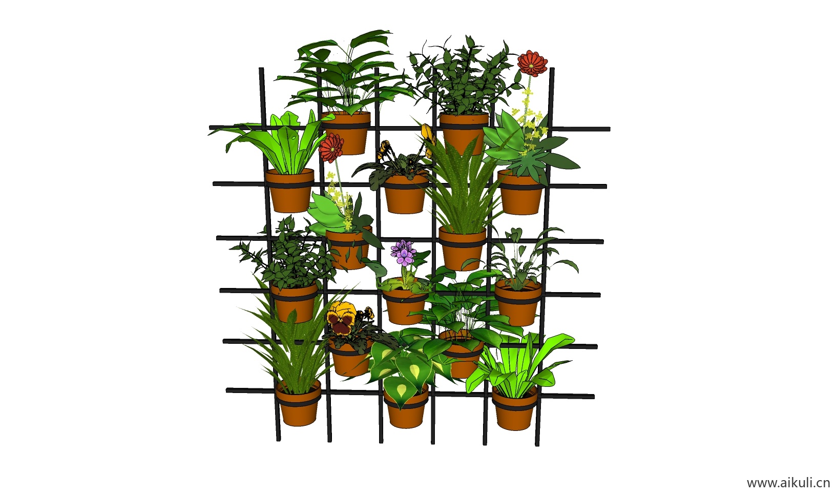 绿墙花架 拱门植物 植物墙 盆栽 盆景S-su免费模型