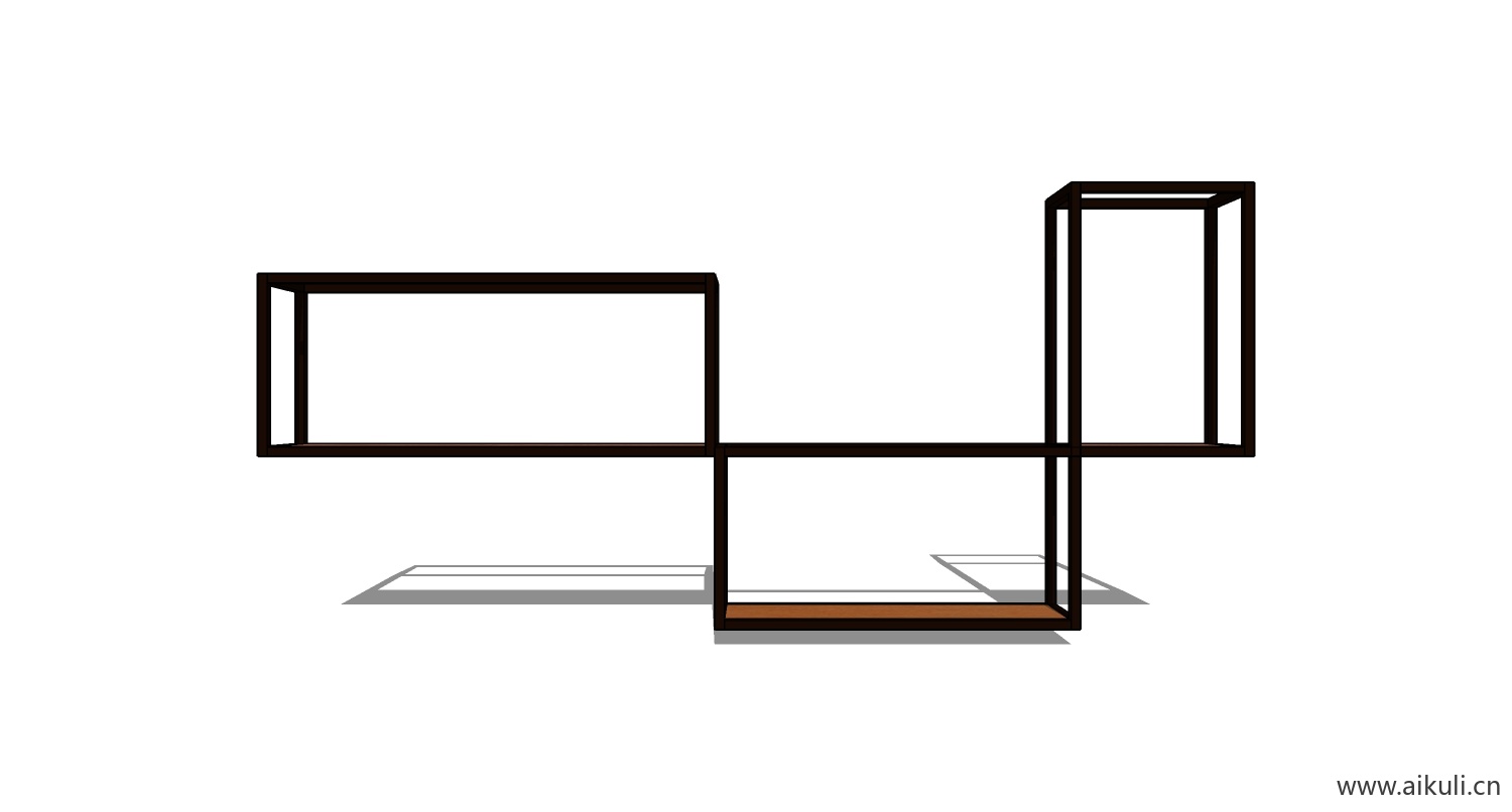 墙柜 书架 异形书柜BookshelfBL SU素材