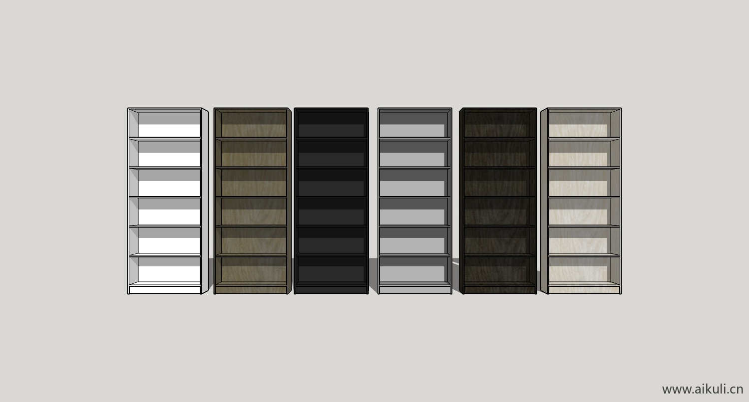 墙柜 书架 异形书柜BookshelfCO SU素材