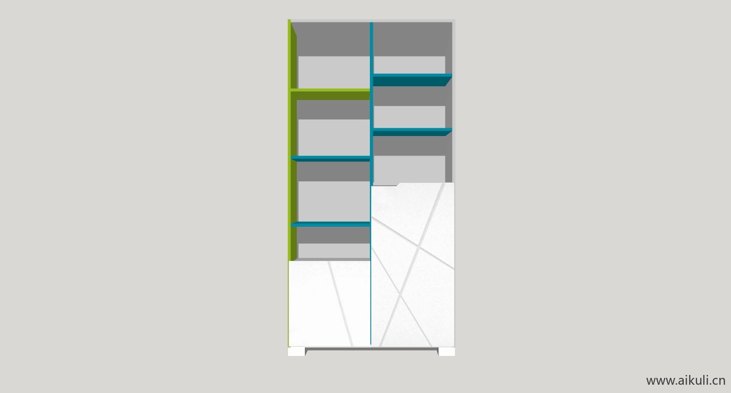 su模型墙柜 书架 异形书柜bookcasen su素材