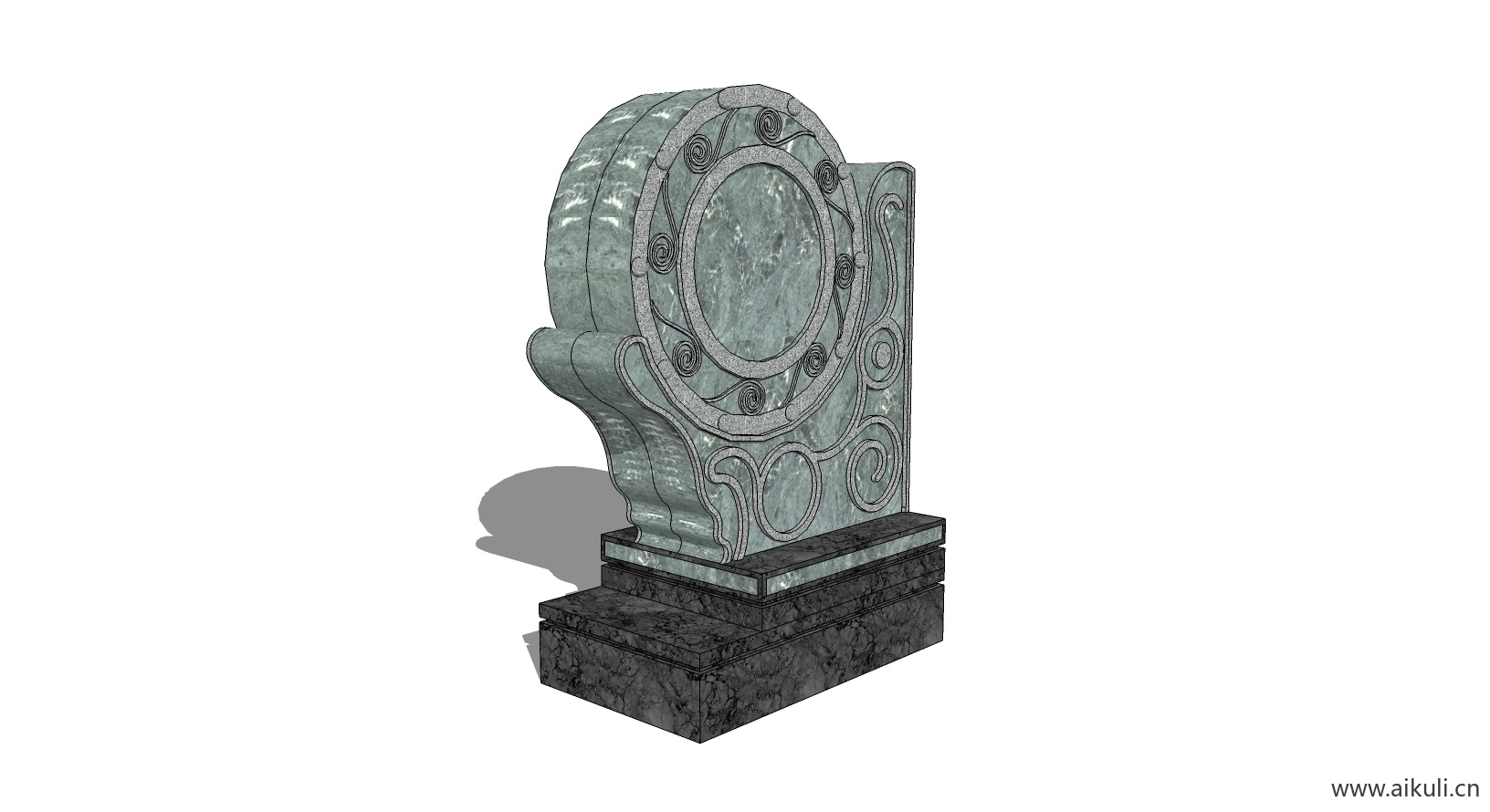 中式抱鼓石 门口装饰石头JSU模型