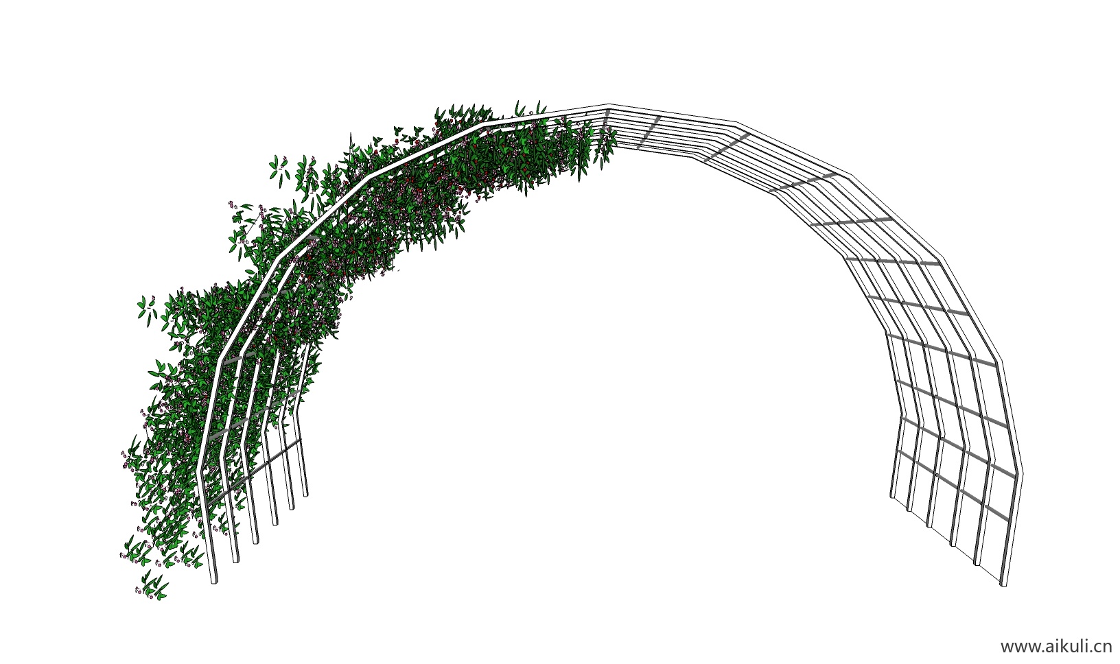 绿墙花架 拱门植物 植物墙 盆栽 盆景BZ-su免费模型