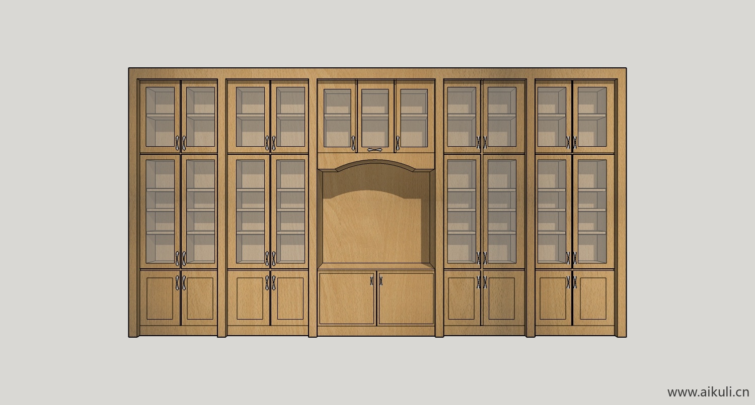 现代墙柜 书架 异形书柜bookcasee su模型