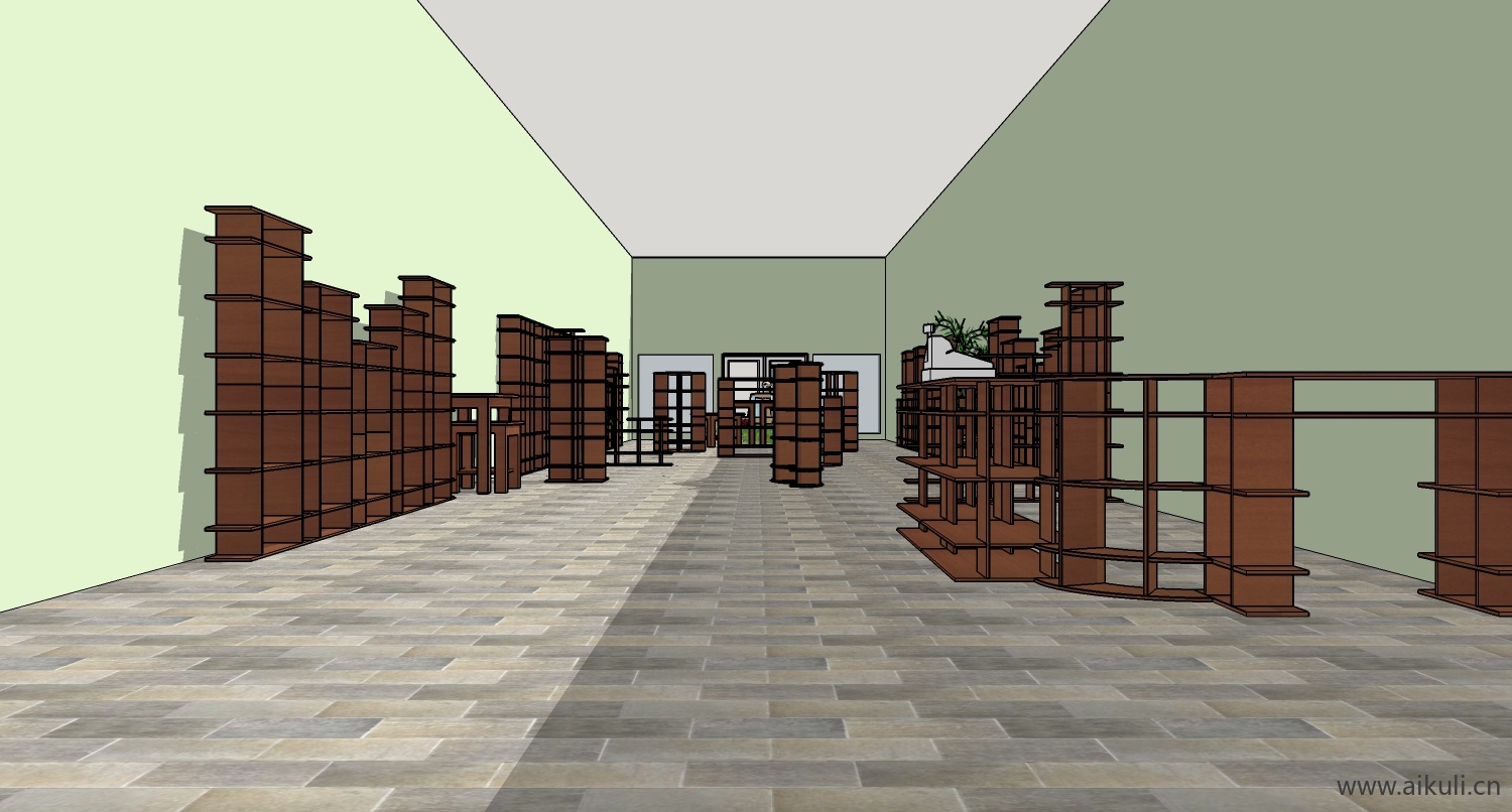 su模型墙柜 书架 异形书柜bookcaseby su素材