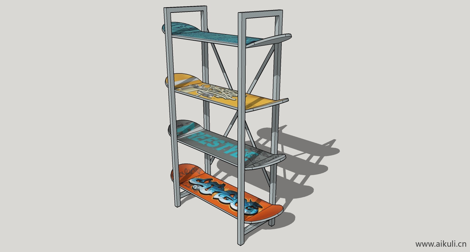 su模型墙柜 书架 异形书柜bookcasex su素材