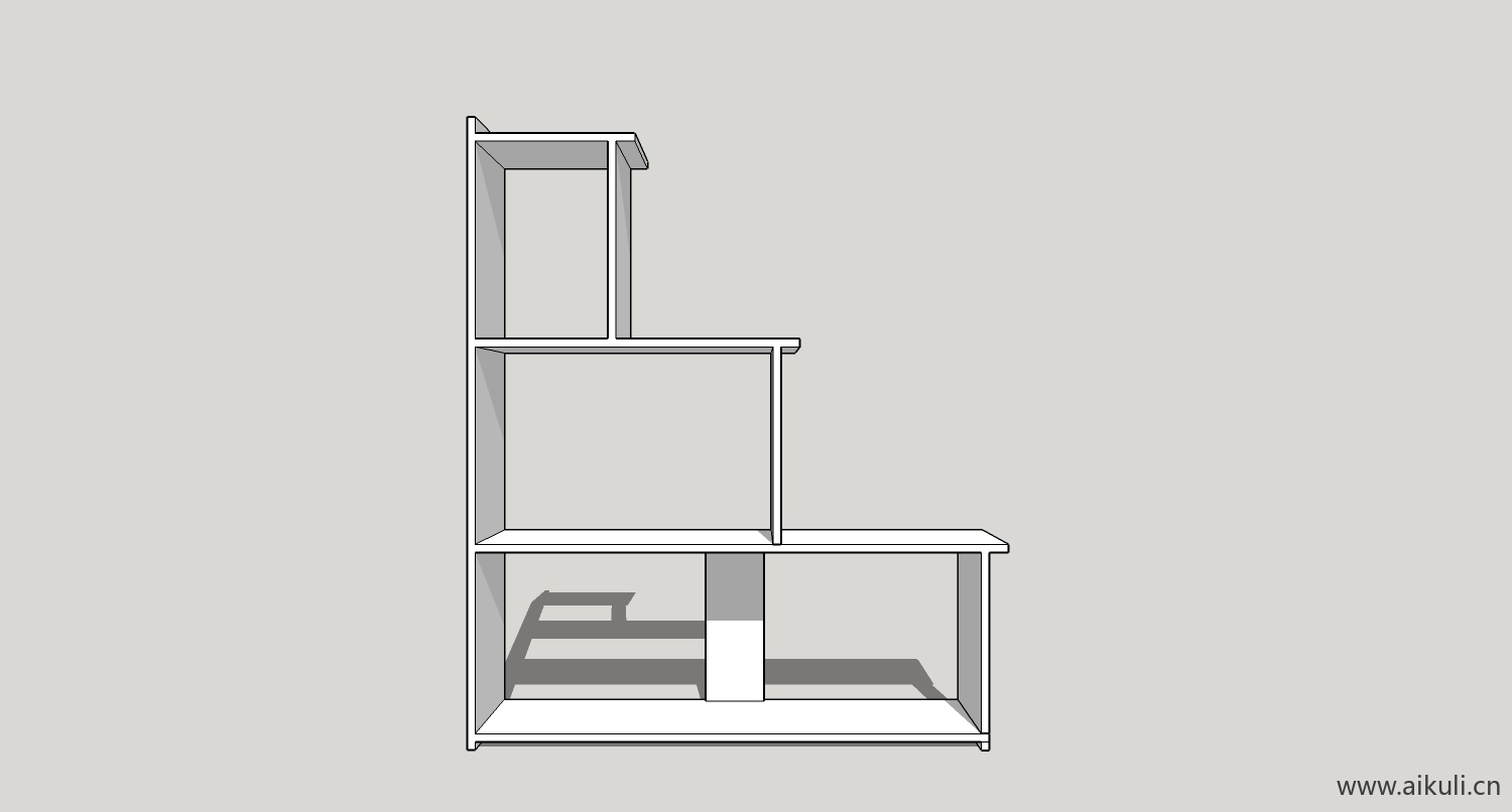 su模型墙柜 书架 异形书柜bookcasebt su素材