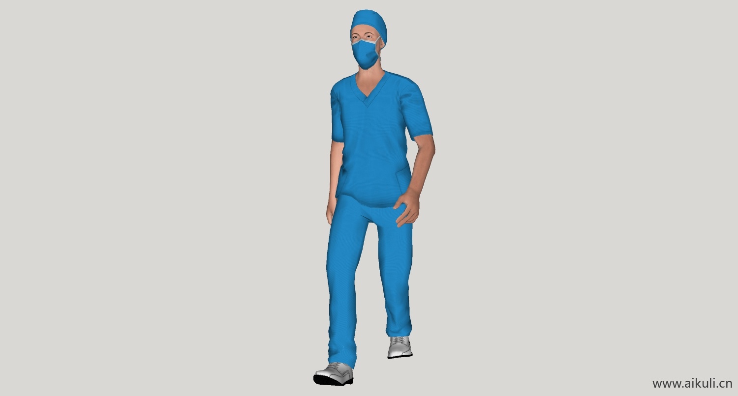 医护人员su模型素材 c-medical staff