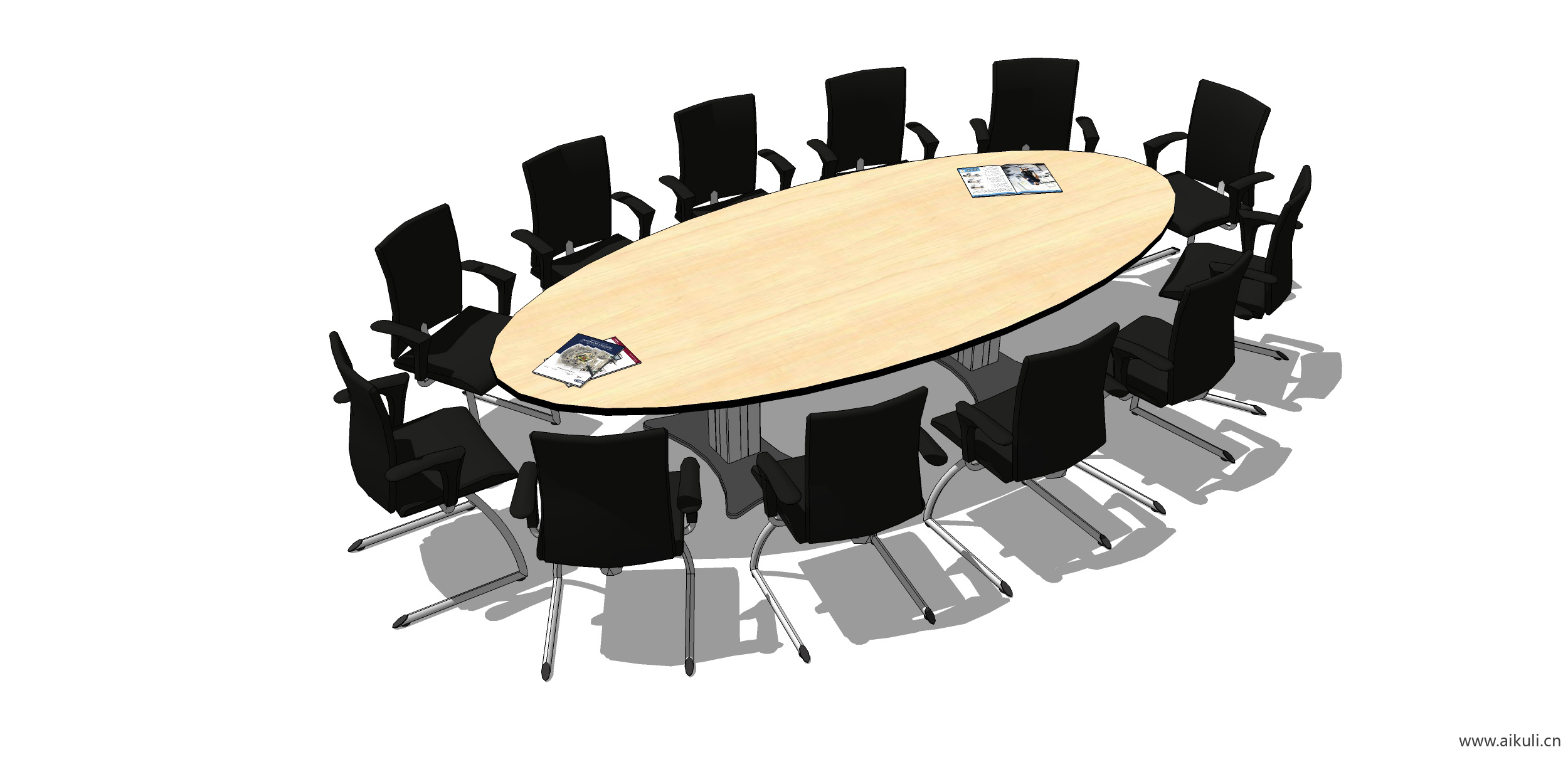 现代工装会议桌椅 实木桌椅G-SU模型
