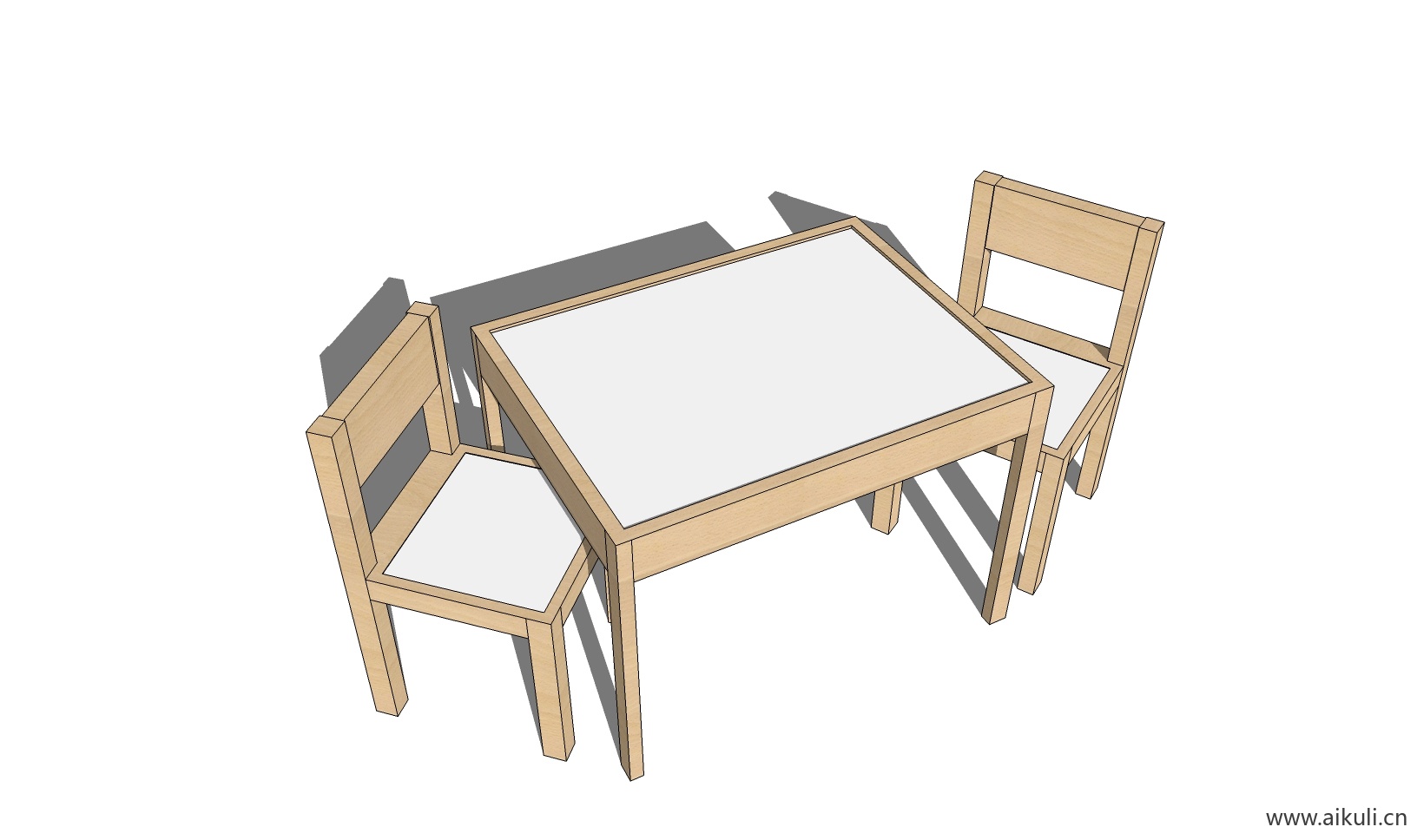 现代儿童卡通桌椅 幼儿园桌椅设施BI-SU模型