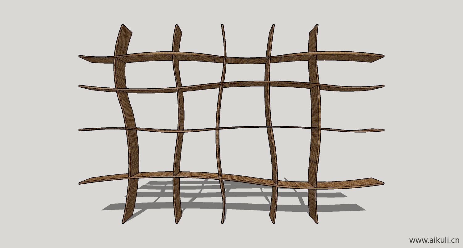 su模型墙柜 书架 异形书柜bookcasebg su素材