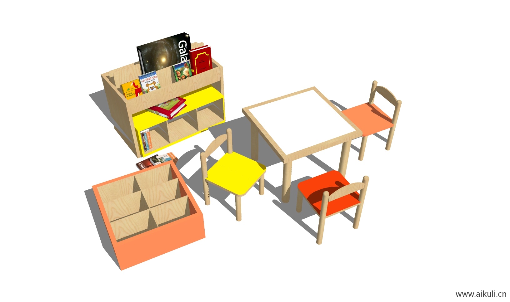 现代儿童卡通桌椅 幼儿园桌椅设施L-SU模型