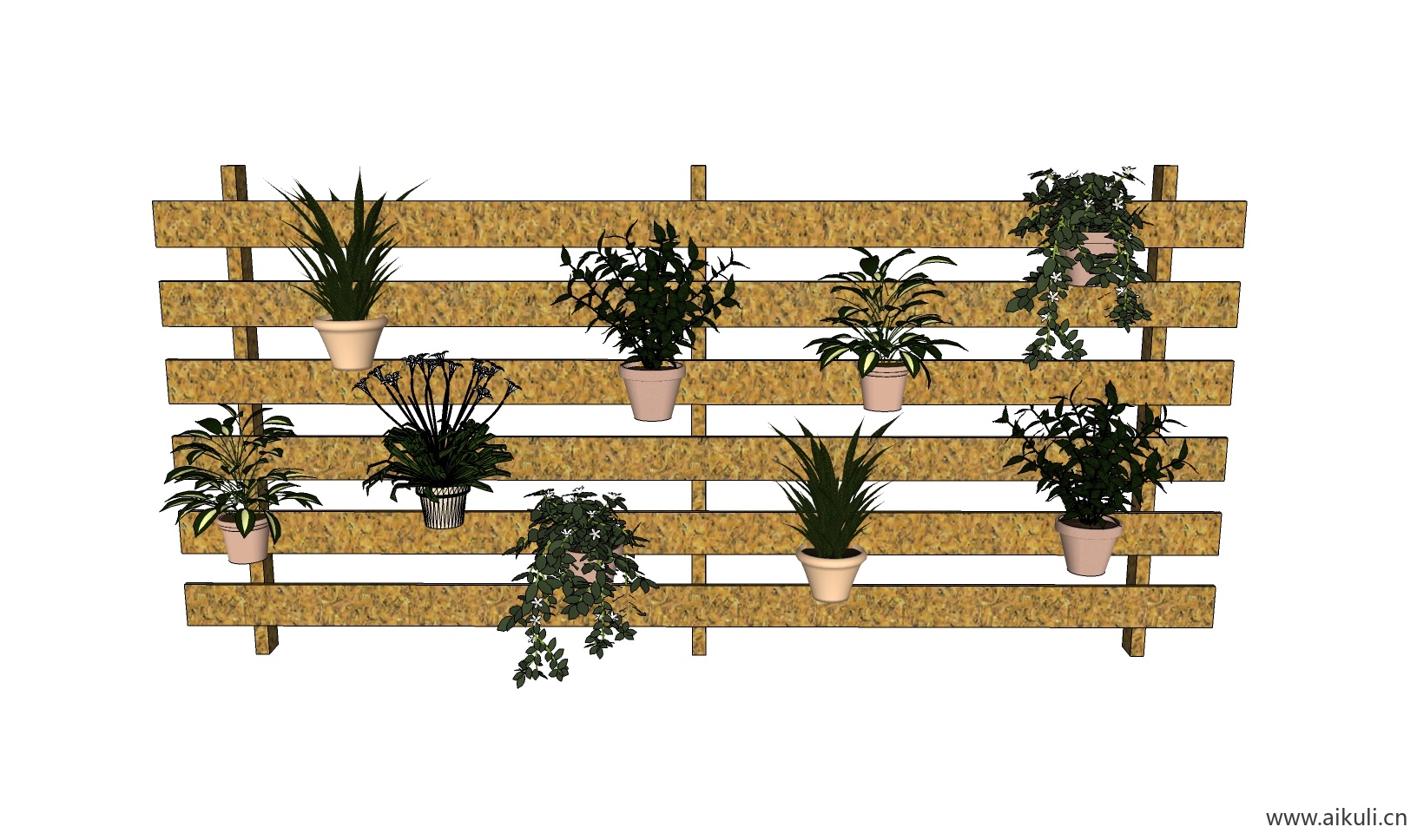 绿墙花架 拱门植物 植物墙 盆栽 盆景BG-su免费模型