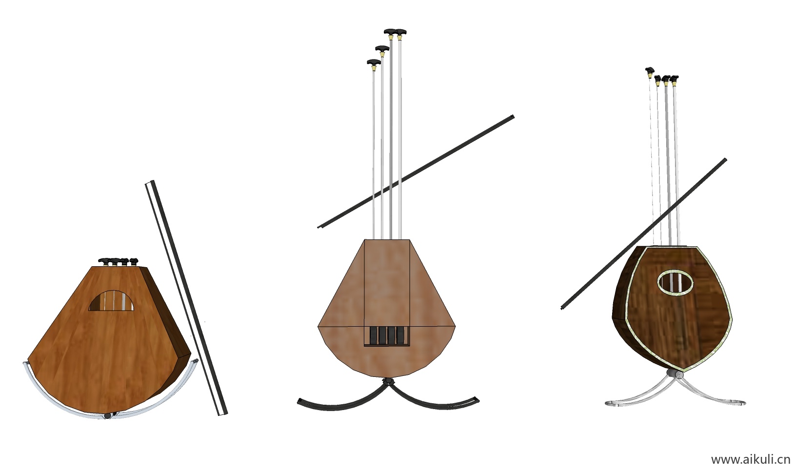 现代 唢呐 吉他 电子钢琴 手鼓 古代乐器CQ-SU免费模型
