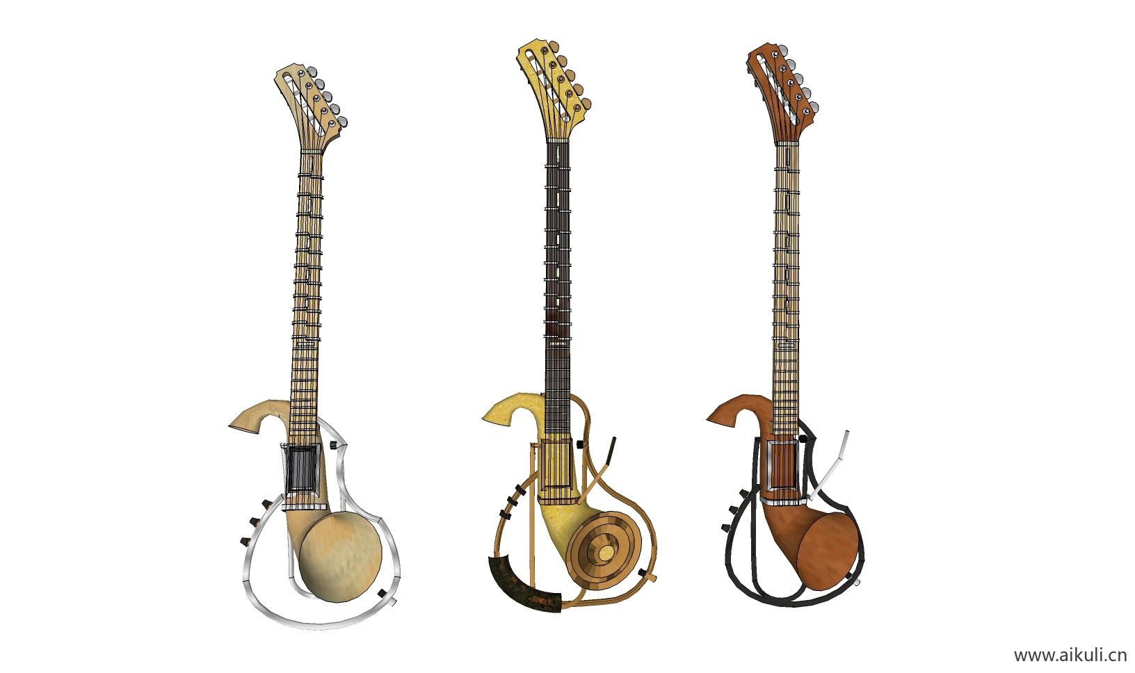 现代 唢呐 吉他 电子钢琴 手鼓 古代乐器BP-SU免费模型