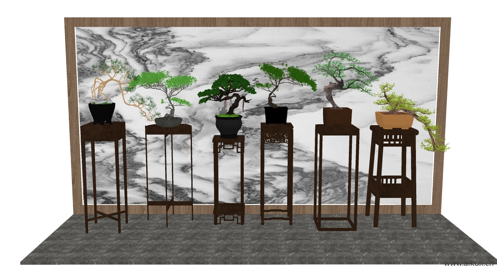 罗汉松中国风盘景 (5SU模型