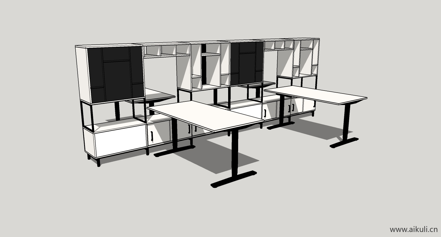 现代墙柜 书架 异形书柜bookcasebo su模型