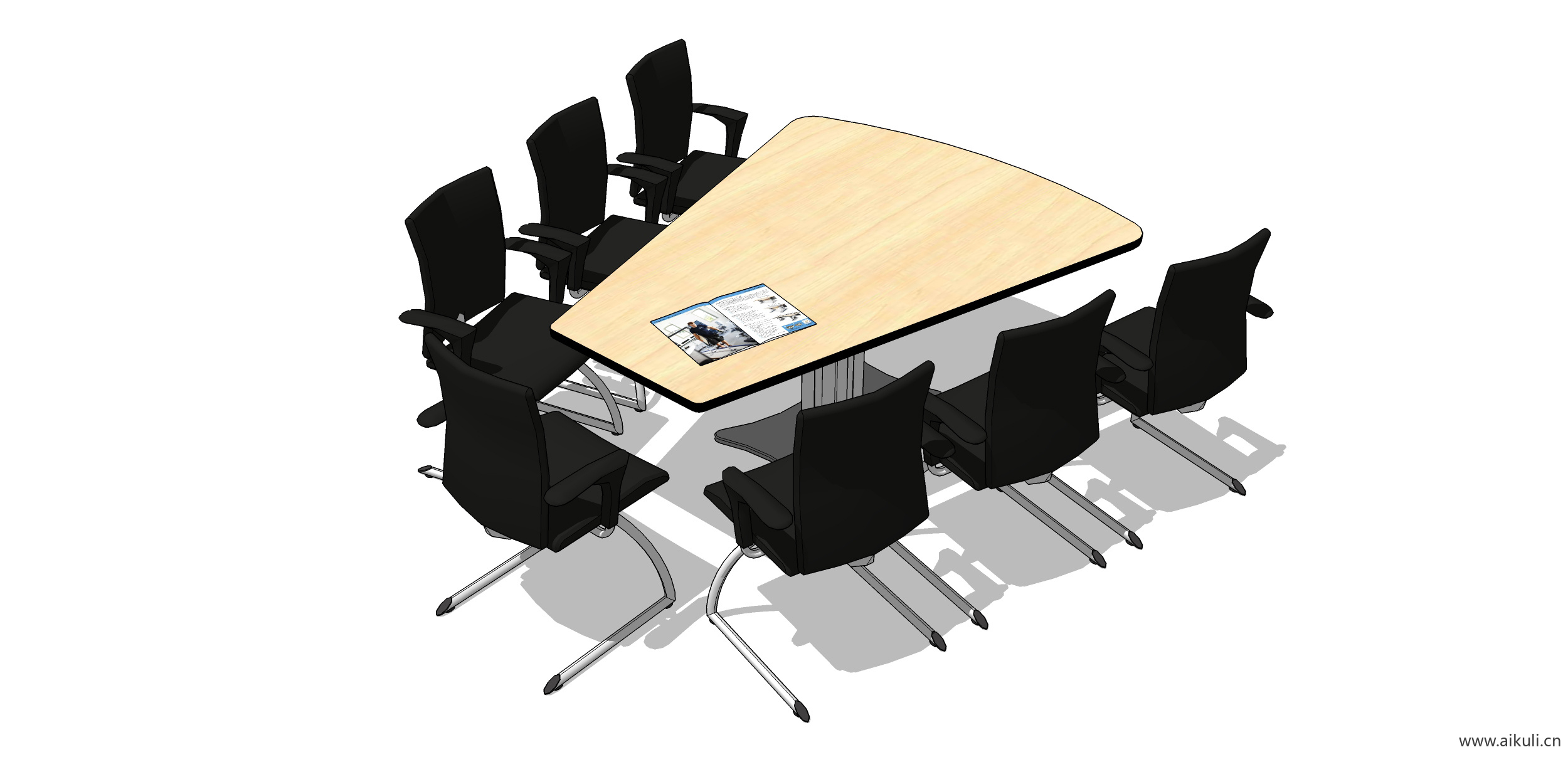 现代工装会议桌椅 实木桌椅J-SU模型