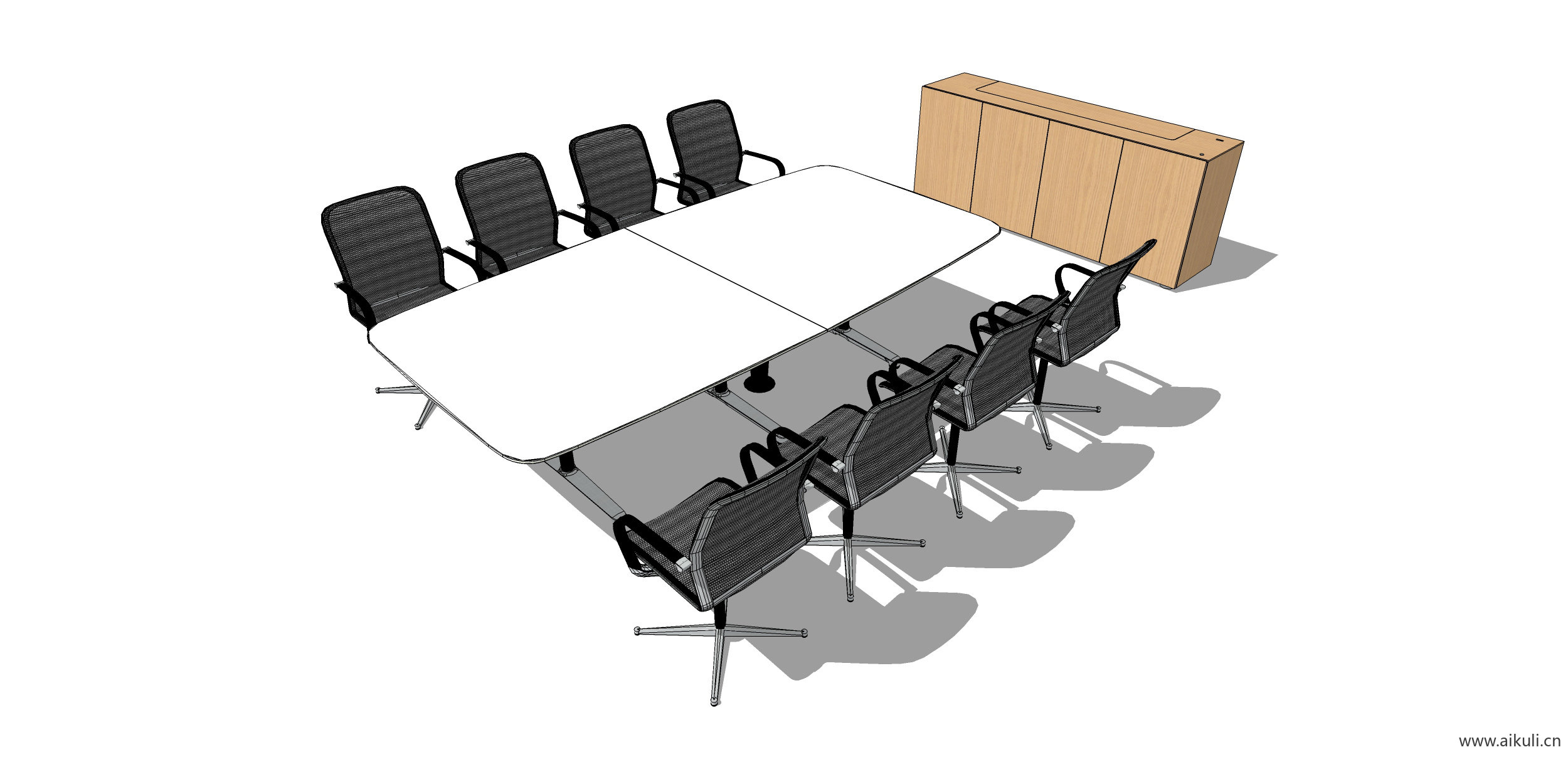 现代工装会议桌椅 实木桌椅Q-SU模型
