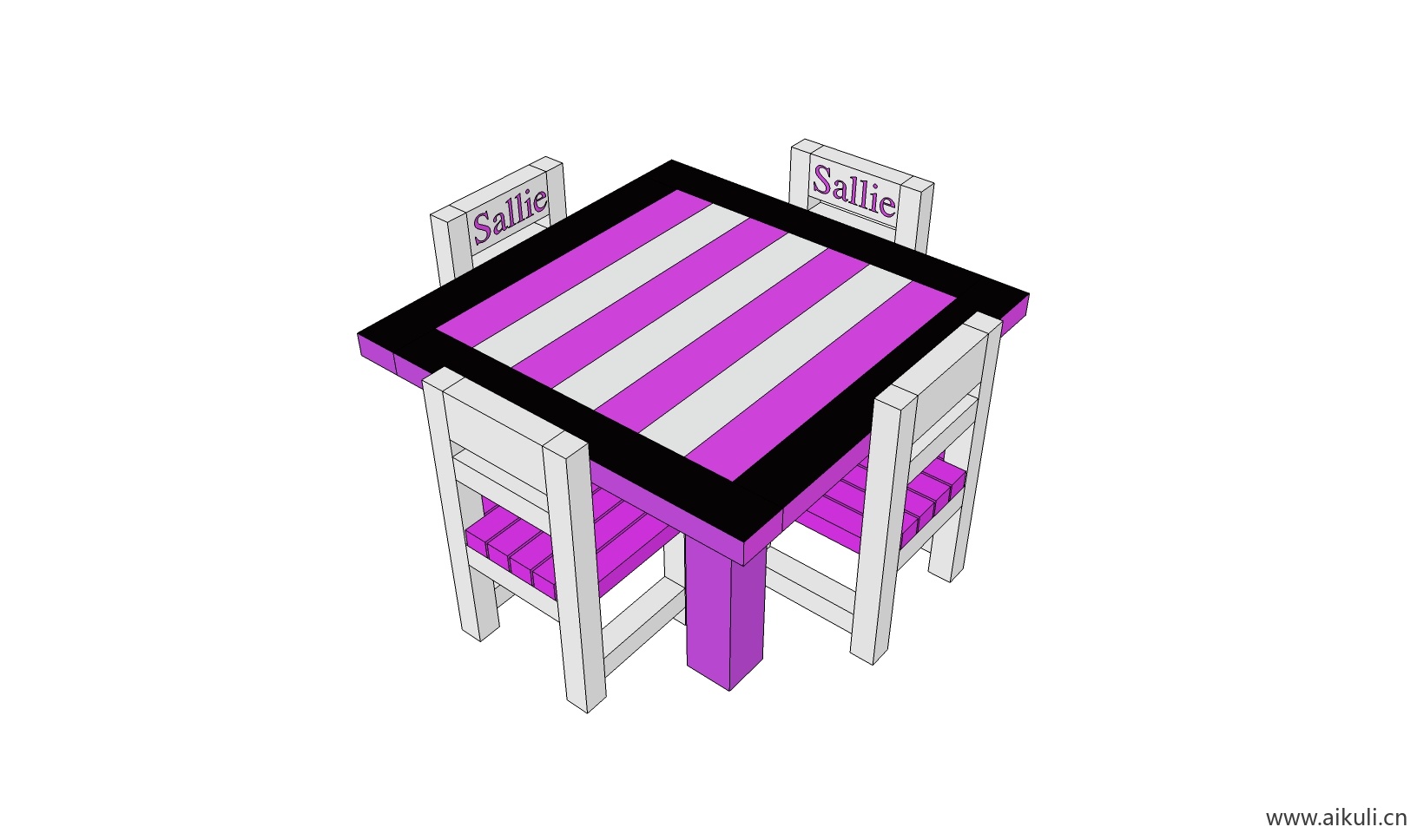 儿童桌椅 幼儿园桌椅设施Q-SU模型