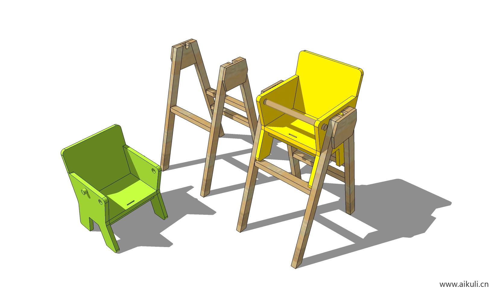 现代儿童卡通桌椅 幼儿园桌椅设施CA-SU模型