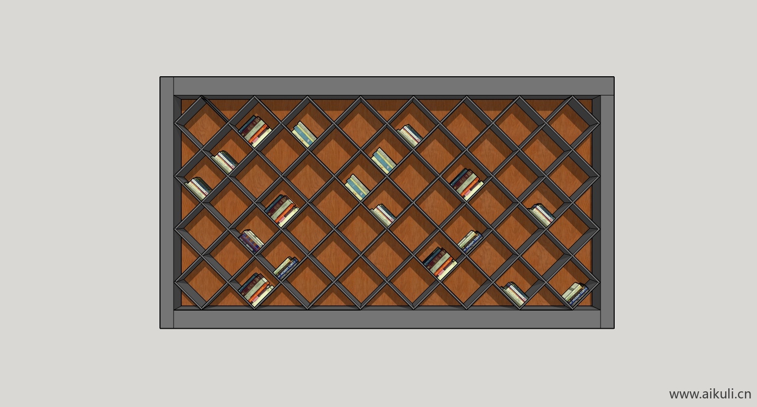 现代墙柜 书架 异形书柜bookcaseg su模型