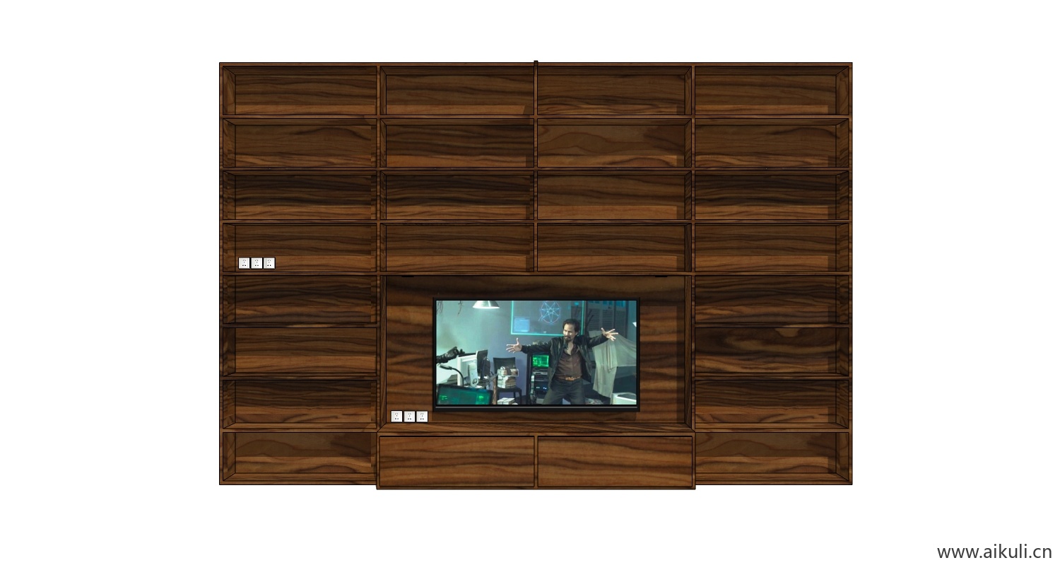 现代墙柜 书架 异形书柜bookcasebj su模型