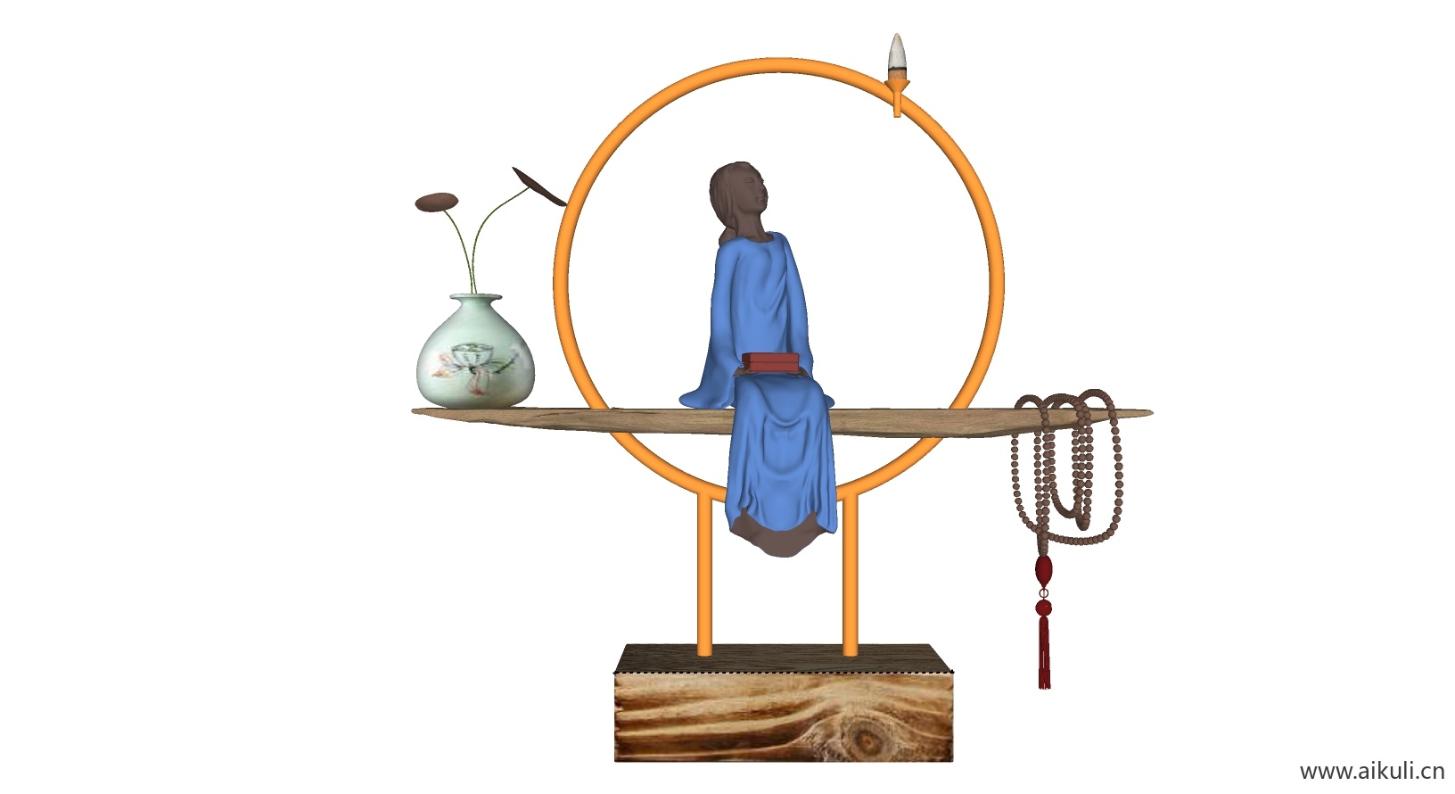 新中式饰品 室内摆件装饰元素L-SU模型