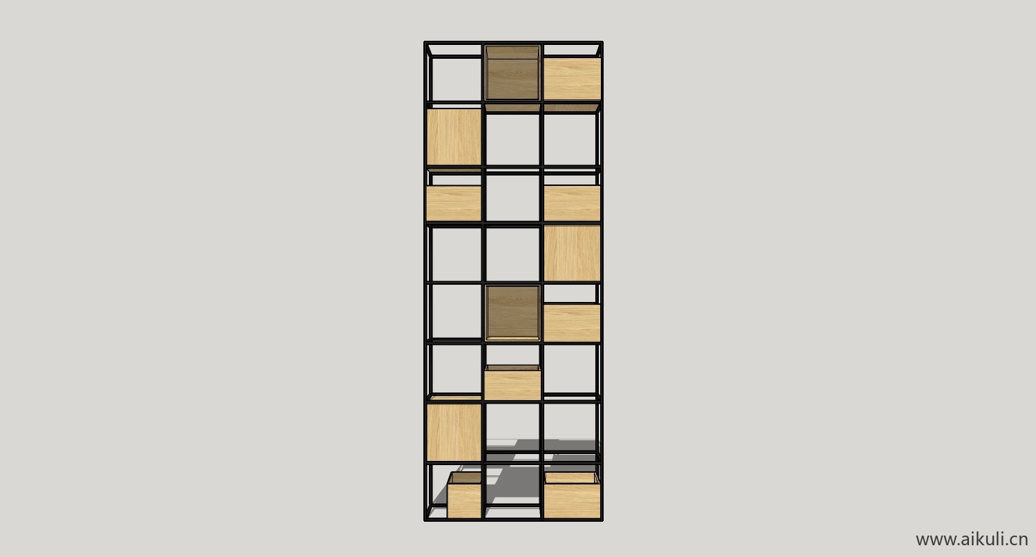 su模型墙柜 书架 异形书柜bookcasech su素材